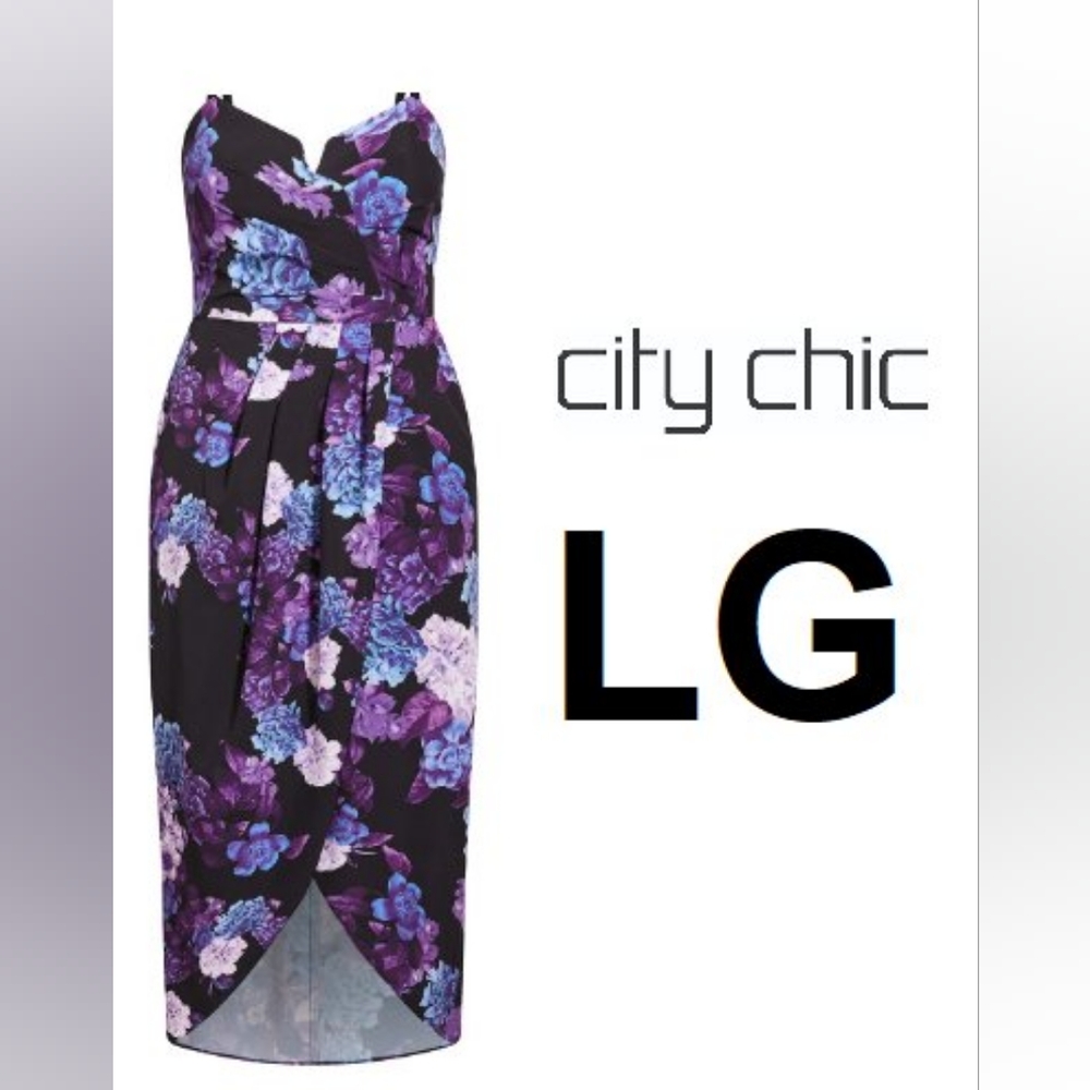 City Chic Hydrangea Maxi Dress